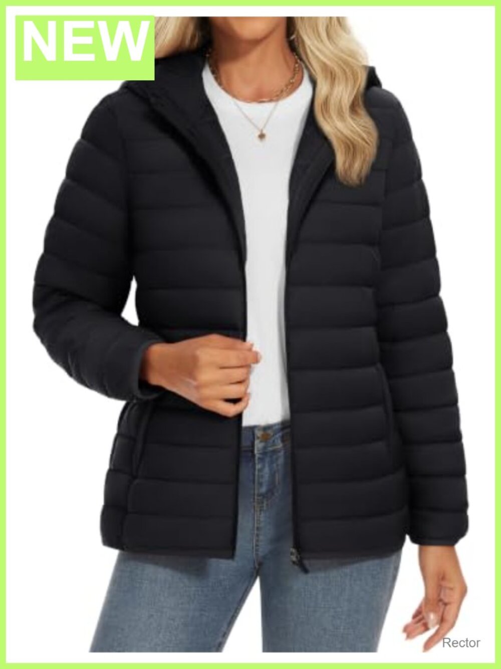 Womens Lightweight Quilted Puffer Jacket Hooded Warm Winter Coat